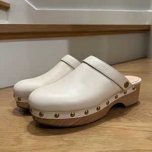 J. Crew Convertible leather clogs Cream